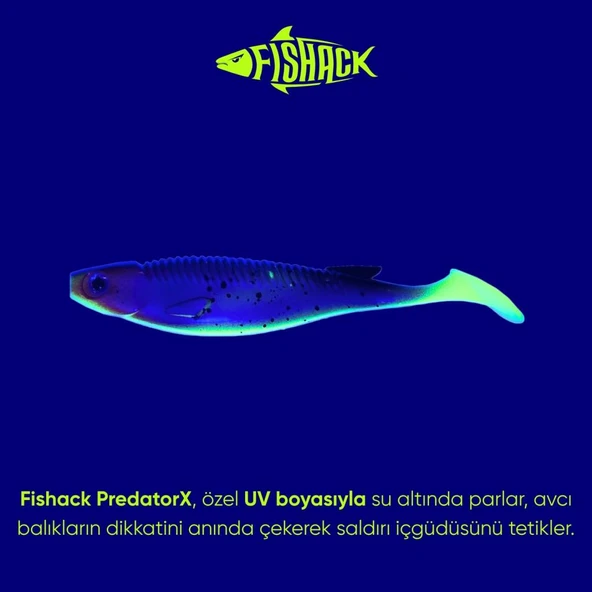 Silikon Balık - 10g 100mm - Fishack PredatorX - UV Boyalı - Blade - Resim 3