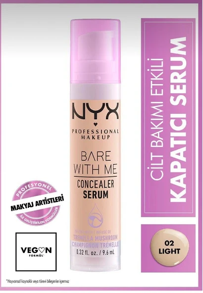 NYX Professional Makeup Bare With Me Kapatıcı Serum 02 Light Concealer ürün görseli 1
