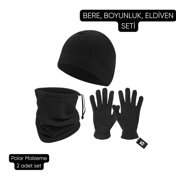 Çiftlere Özel Kışlık Hediye Seti - Bere, Eldiven, Boyunluk ve Termos - Resim 3
