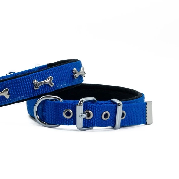 Doggie Konfor Dokuma Kemikli Boyun Tasması Royal Blue 2.0*35-40 cm (DSBT-2062 M) ürün görseli 1