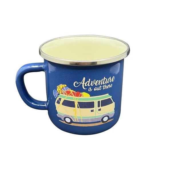 Orcamp Retro Emaye Kupa Bardak Adventure Mavi (OUT-1900) ürün görseli 1