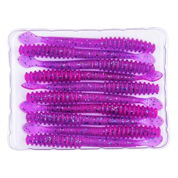 Silikon Kurt Yem - 2,2g 87mm - Fishack Wormix - Purple - Resim 4