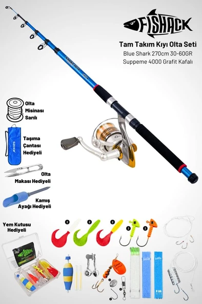 Tam Takım Kıyı Olta Seti - 270cm Kamış 30-60GR / 4000'lik Suppeme Olta Makinesi ürün görseli 1