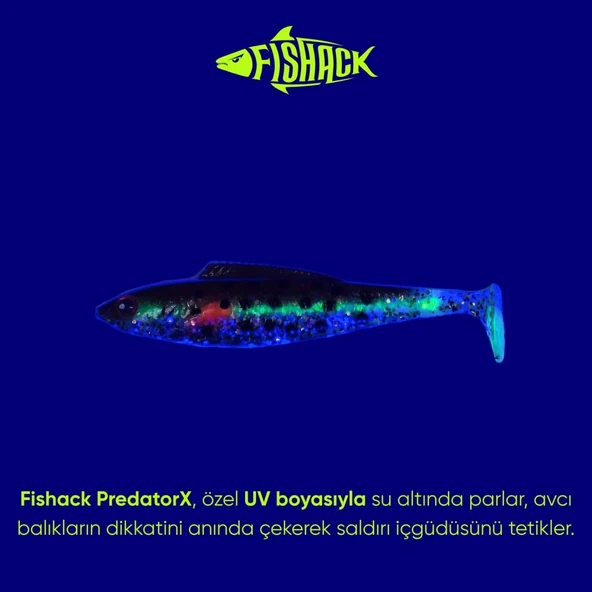 Silikon Balık - 4,5g 85mm - Fishack PredatorX - UV Boyalı - Fleck - Resim 3