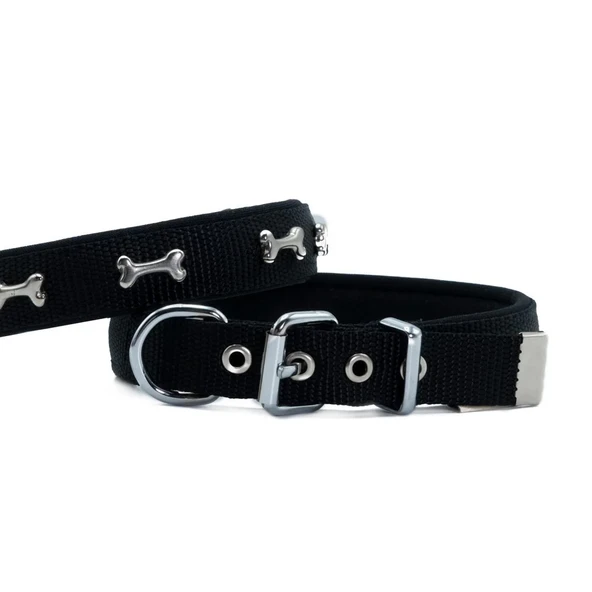 Doggie Konfor Dokuma Kemikli Boyun Tasması Siyah 2.0*35-40 cm (DSBT-2062 M) ürün görseli 1