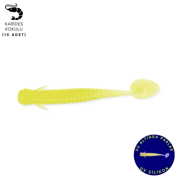 Silikon Kurt Yem - 1g 50mm - Fishack Wormix - 10 Adet - Fluo Green ürün görseli 1