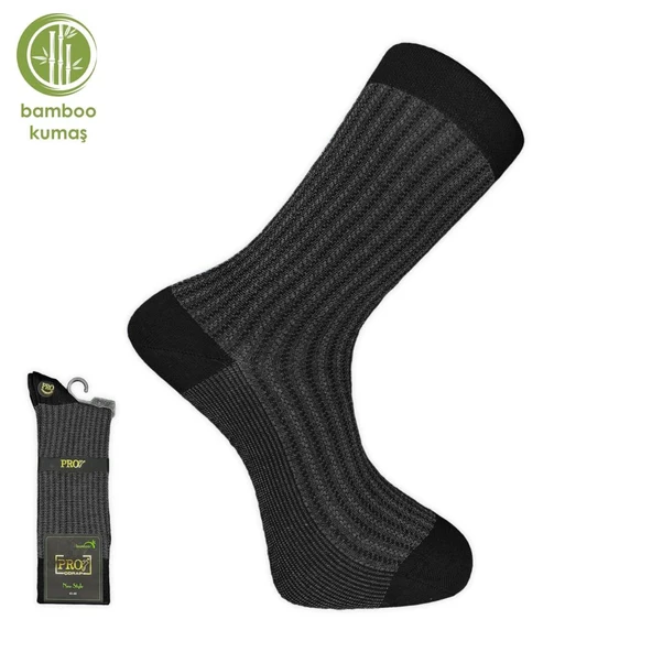 Pro Çorap Gence Bambu Erkek Çorabı Siyah (17101-R1) ürün görseli 1