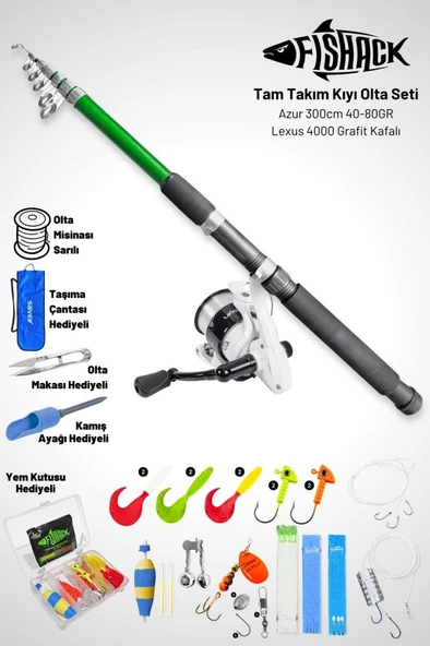 Tam Takım Kıyı Olta Seti - 300cm Kamış 40-80GR / 4000'lik Lexus Olta Makinesi ürün görseli 1