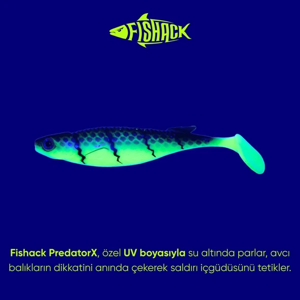 Silikon Balık - 10g 100mm - Fishack PredatorX - UV Boyalı - Wave - Resim 3