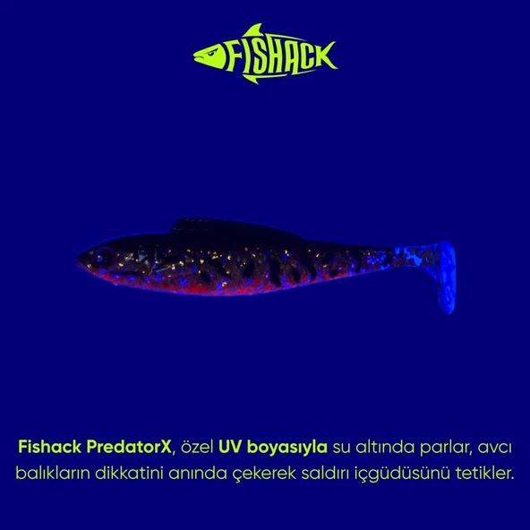 Silikon Balık - 4,5g 85mm - Fishack PredatorX - UV Boyalı - Copper - Resim 3