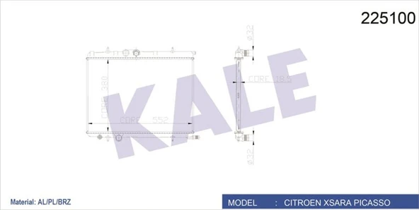 Psa Motor Radyatoru Xsara Picasso Ew7j4 (1,8 16v) Tu5jp (1,6 8v)> - Kale 2019201ab ürün görseli 1