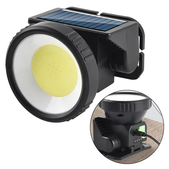 Powermaster WH-9968B Cob 2 Beyaz + 2 Kırmızı Işık 4 Modlu Solar Kafa Lambası ürün görseli 1