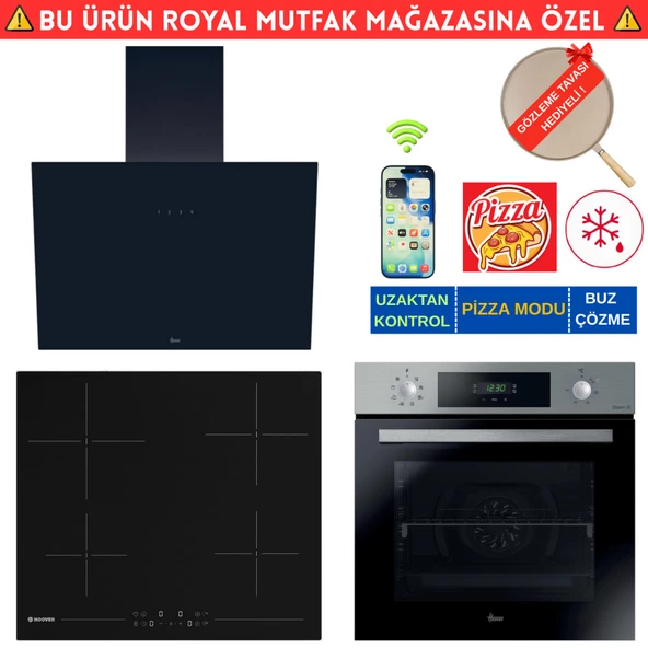 Hoover VALENCIA Telefon Bağlantılı Elektr. Vitro. İnox Ankastre Set (HO3158IN+ HH64CCB +HDG6C1GBTK) ürün görseli 1