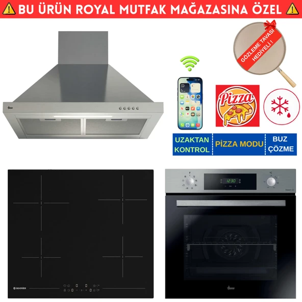 Hoover MADRİD Telefon Bağlantılı Elektr. Vitro. İnox Ankastre Set (HO3158IN+ HH64CCB +HCH6MXTK ) ürün görseli 1