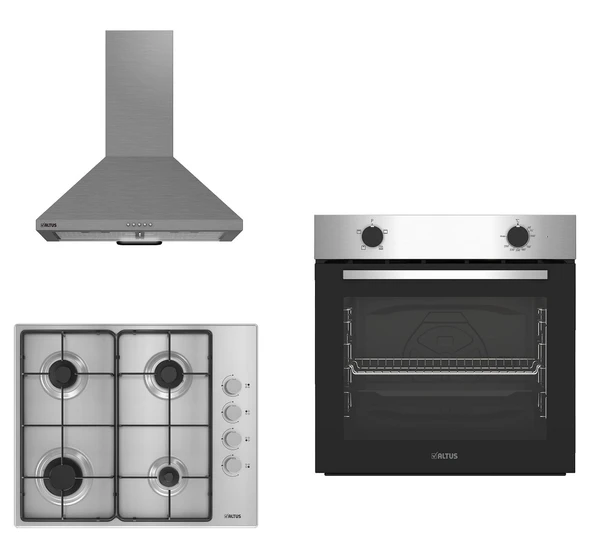 Altus Inox 3 Lü Ankastre Set ( Ala 310 I - Ala 181 Gid - Ala 522 I ) Gri ürün görseli 1