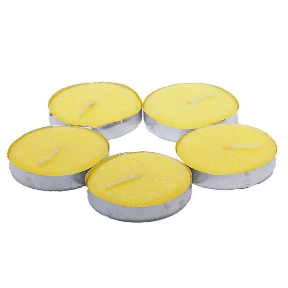 Tea Lights Sarı Mum 5 li 1 Paket - Resim 3