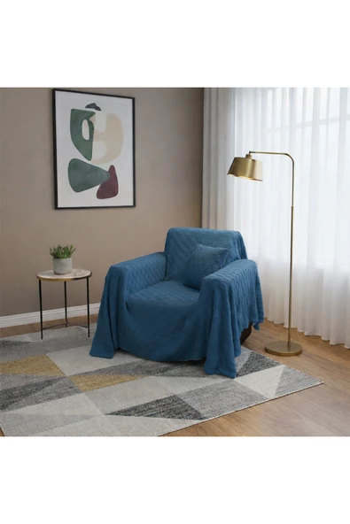 Akbal Home Welsoft Dolly Kumaş 1 Adet Tek Kişilik Klasik Koltuk Örtüsü (Şal) 220x180 +1 Adet Kırlent Hediye! ürün görseli 1