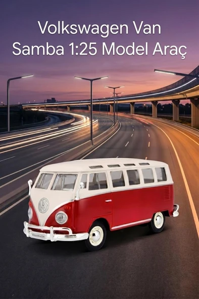 Maisto Lisanslı Volkswagen Samba 1:25 Açılabilir Kapılar Die Cast Model Araba ürün görseli 1