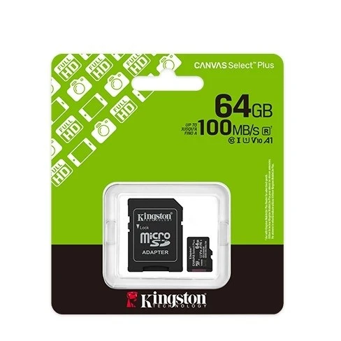 KINGSTON MicroSD 64GB Canvas Select Plus SDCS3/64GB U1 Class 10 Hafıza Kartı ürün görseli 1