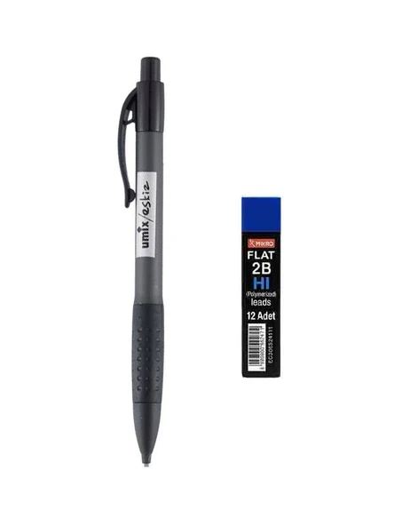Umix Sınav / Eskiz Versatil Kalem 1.8 x 0.9 Mm Gri + Mikro Kalem Ucu 2B 1.8 Mm ürün görseli 1