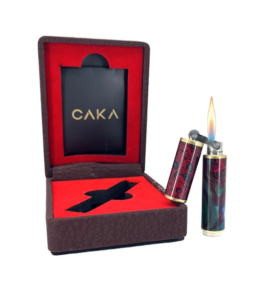 Caka Harmony Pirinç Ortadan Kırılan Benzinli Gemici (Muhtar) Çakmağı - Rex Kırmızı Yeşil ürün görseli 1