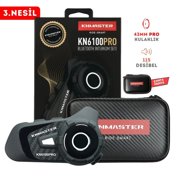 Knmaster KN6100 PRO Motosiklet Kask İnterkom Bluetooth Intercom Kulaklık Seti - Resim 8