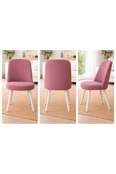 Akbal Home Sandalye Kılıf 6 Adet Standart Retro Yuvarlak Bal Petek Kumaş Kaliteli Likralı Lastikli ürün görseli 1
