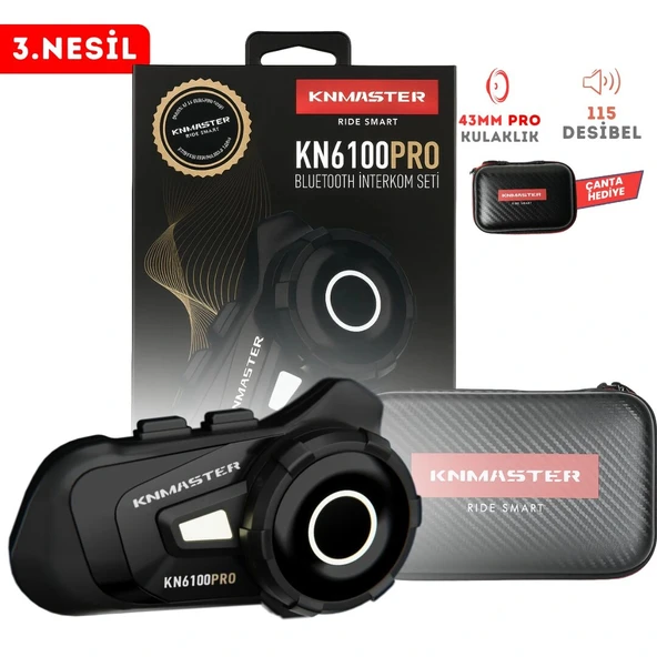 Knmaster KN6100 PRO Motosiklet Kask İnterkom Bluetooth Intercom Kulaklık Seti ürün görseli 1