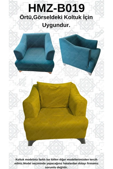 Akbal Home İtalyan Nubuk HMZ-B019 Kalıp Berjer Koltuk Örtüsü ürün görseli 1