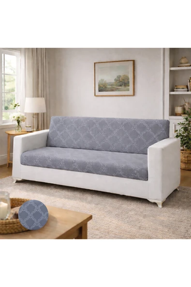 Akbal Home Gofre Kumaş 2 Adet 3 Kişilik Klasik Koltuk Örtüsü Lastikli Kolsuz +2 Adet Kırlent Hediye! ürün görseli 1