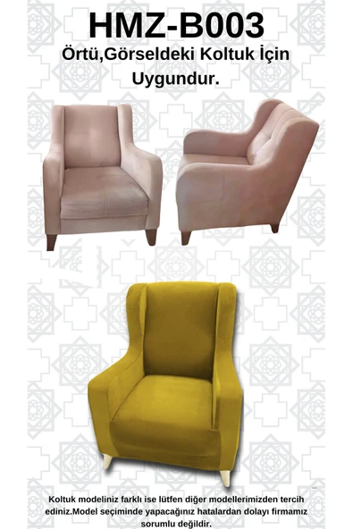 Akbal Home İtalyan Nubuk HMZ-B003 Kalıp Berjer Koltuk Örtüsü ürün görseli 1
