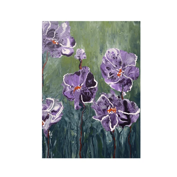 Purple Wildflowers Yağlı Boya Dokulu Tablo ürün görseli 1