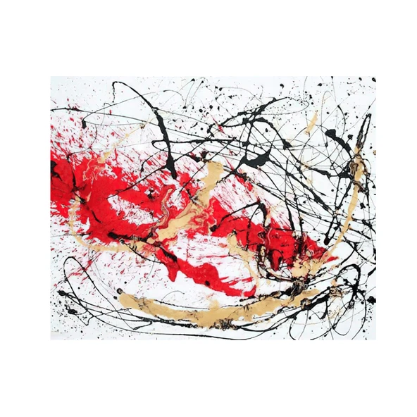Red Splash Yağlı Boya Dokulu Tablo ürün görseli 1