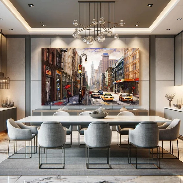 New York City Yağlı Boya Dokulu Tablo ürün görseli 1