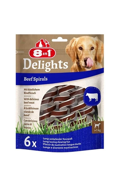 8IN1 Delights Spirals Köpek Ödül Maması - Sığır Etli 60gr ürün görseli 1