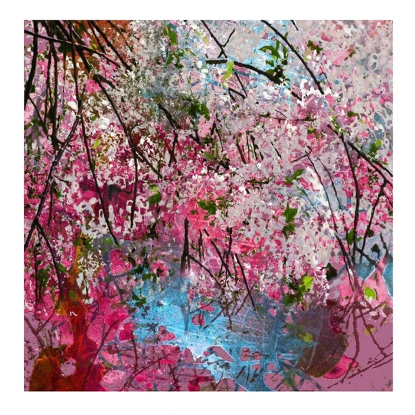 Pink Forest Yağlı Boya Dokulu Tablo ürün görseli 1