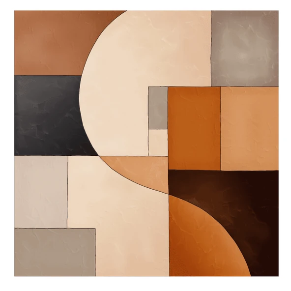 Pastel Geometric Yağlı Boya Dokulu Tablo ürün görseli 1