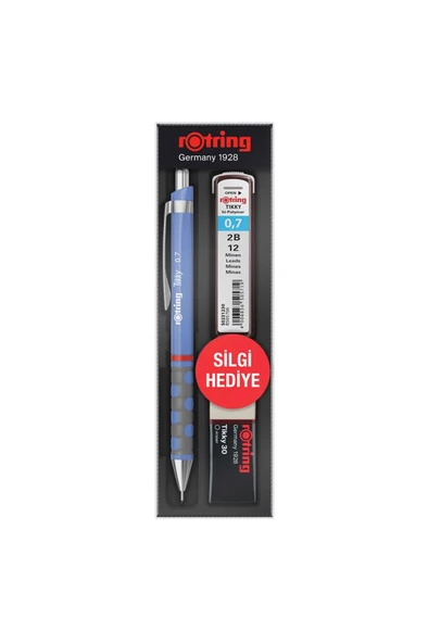 Rotring Tikky Okul Seti 0.7 mm Menekşe Mavi Versatil Kalem + Silgi + Uç ürün görseli 1