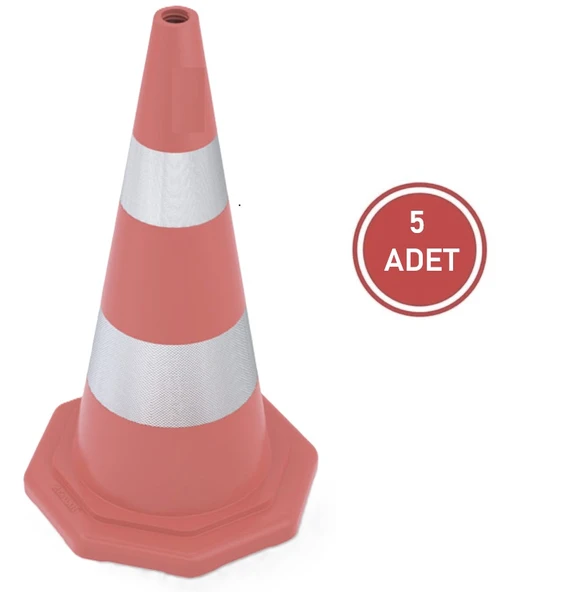 5 Adet Çift Reflektifli Trafik Konisi 700mm Ecolıght ürün görseli 1