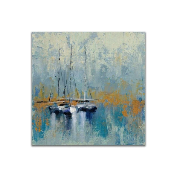Boats Yağlı Boya Dokulu Tablo - Resim 2