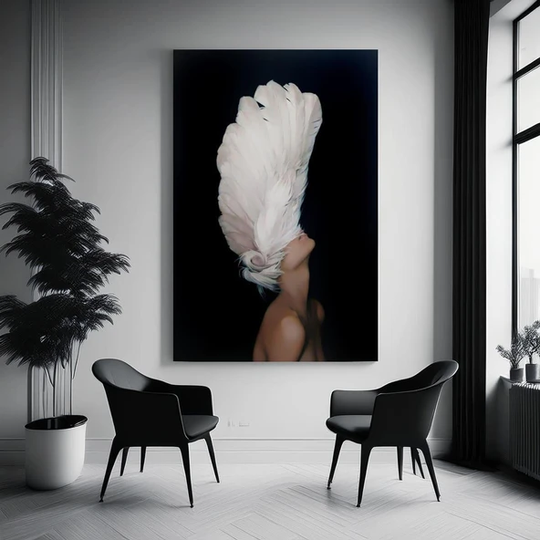 Bird Woman Yağlı Boya Dokulu Tablo ürün görseli 1