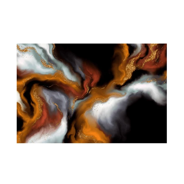 Deep Orange Smoke Yağlı Boya Dokulu Tablo ürün görseli 1