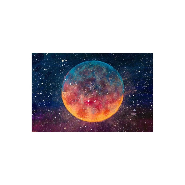 Planet Yağlı Boya Dokulu Tablo - Resim 2