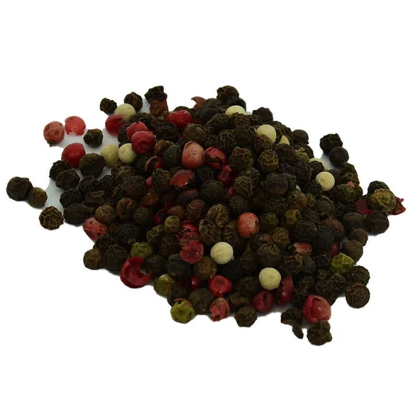 Saf Doğal Tane Kırmızı Yeşil Beyaz Karabiber Karışımı 100 Gr Paket ürün görseli 1