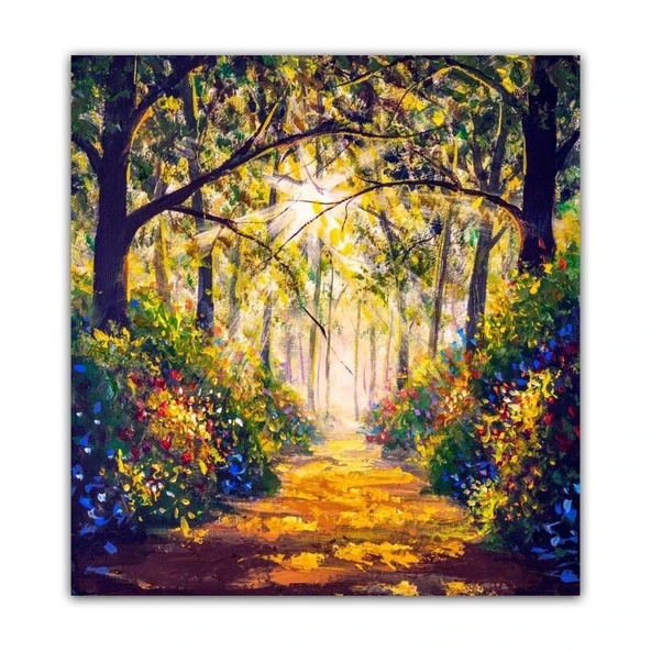 Forest Yağlı Boya Dokulu Tablo - Resim 2