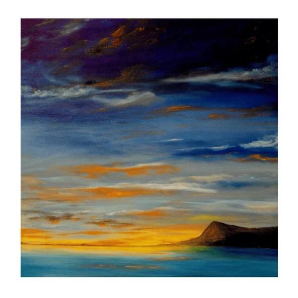 Abstract Sunrise Yağlı Boya Dokulu Tablo ürün görseli 1