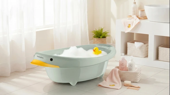 Babyjem Neşeli Ördek Bebek Banyo Küveti Soft Yeşil ürün görseli 1