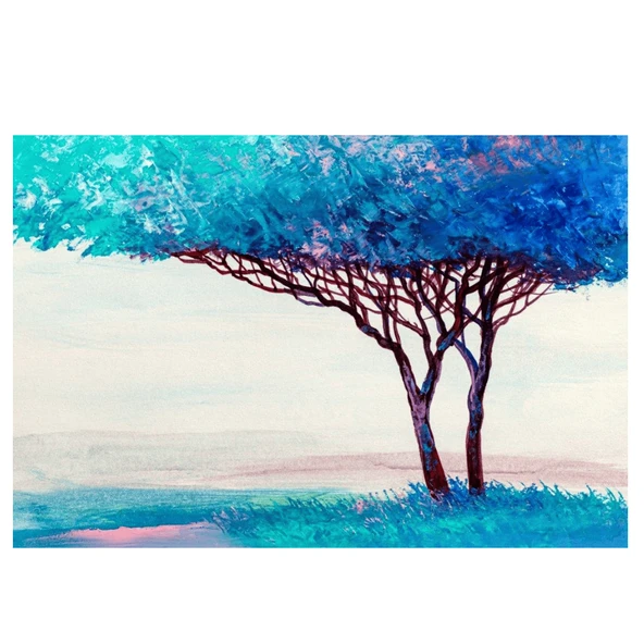 Blue Tree Yağlı Boya Dokulu Tablo ürün görseli 1