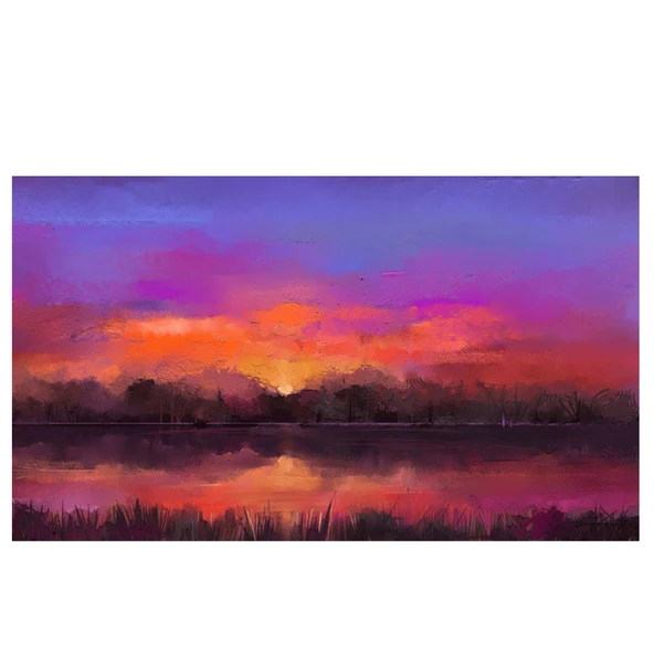 Pink Sunrise Yağlı Boya Dokulu Tablo ürün görseli 1