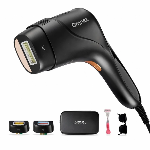 Omnex EliteGlow IPL Lazer Epilasyon Cihazı Buz Başlıklı Akıllı Cilt Sensörlü 10 Kademe Enerji ürün görseli 1